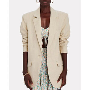 Ronny Kobo Jarah Linen Blazer Natural Size XL NWT